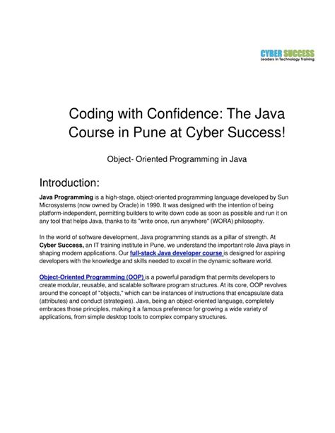 Java Pioneers: Be A Master In Programming! .